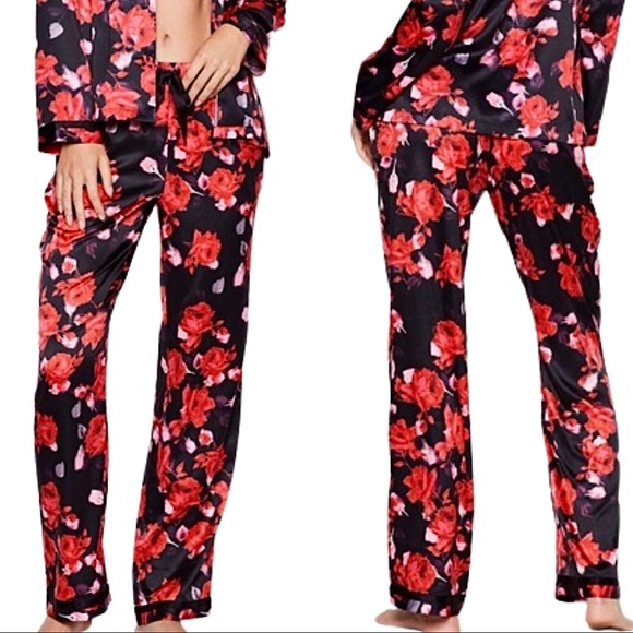 Victoria’s Secret Black Rose The Satin Pajama Pant